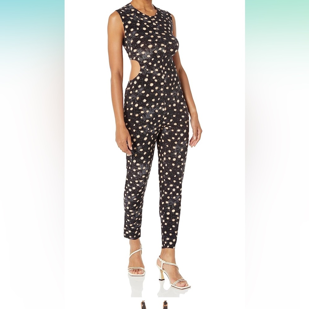Norma Kamali womens Sleeveless Cut Out Catsuit Size S